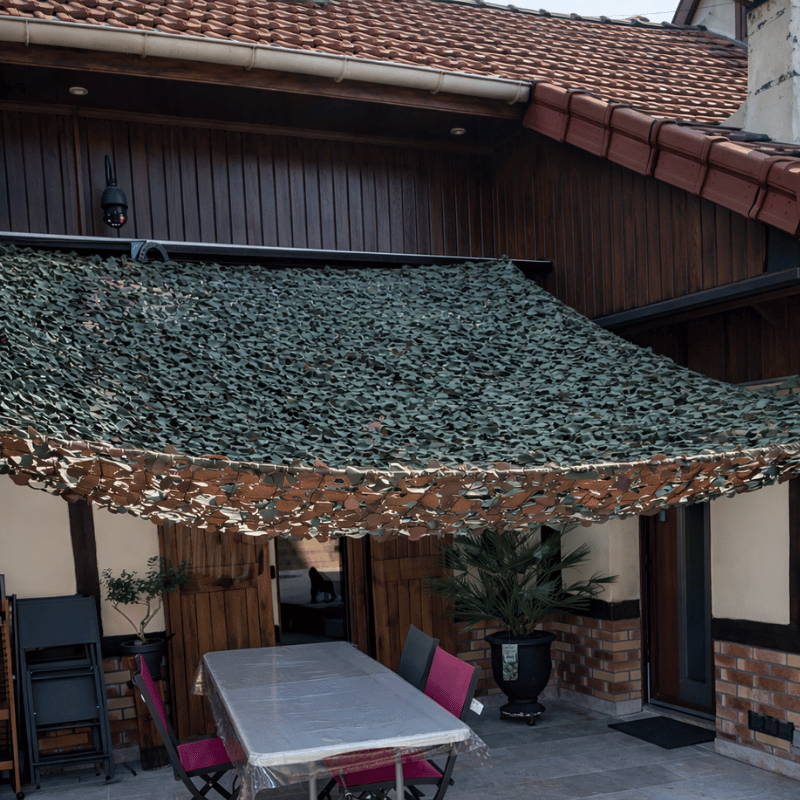 Vela ombreggiante mimetica triangolare Woodland – immagine 2