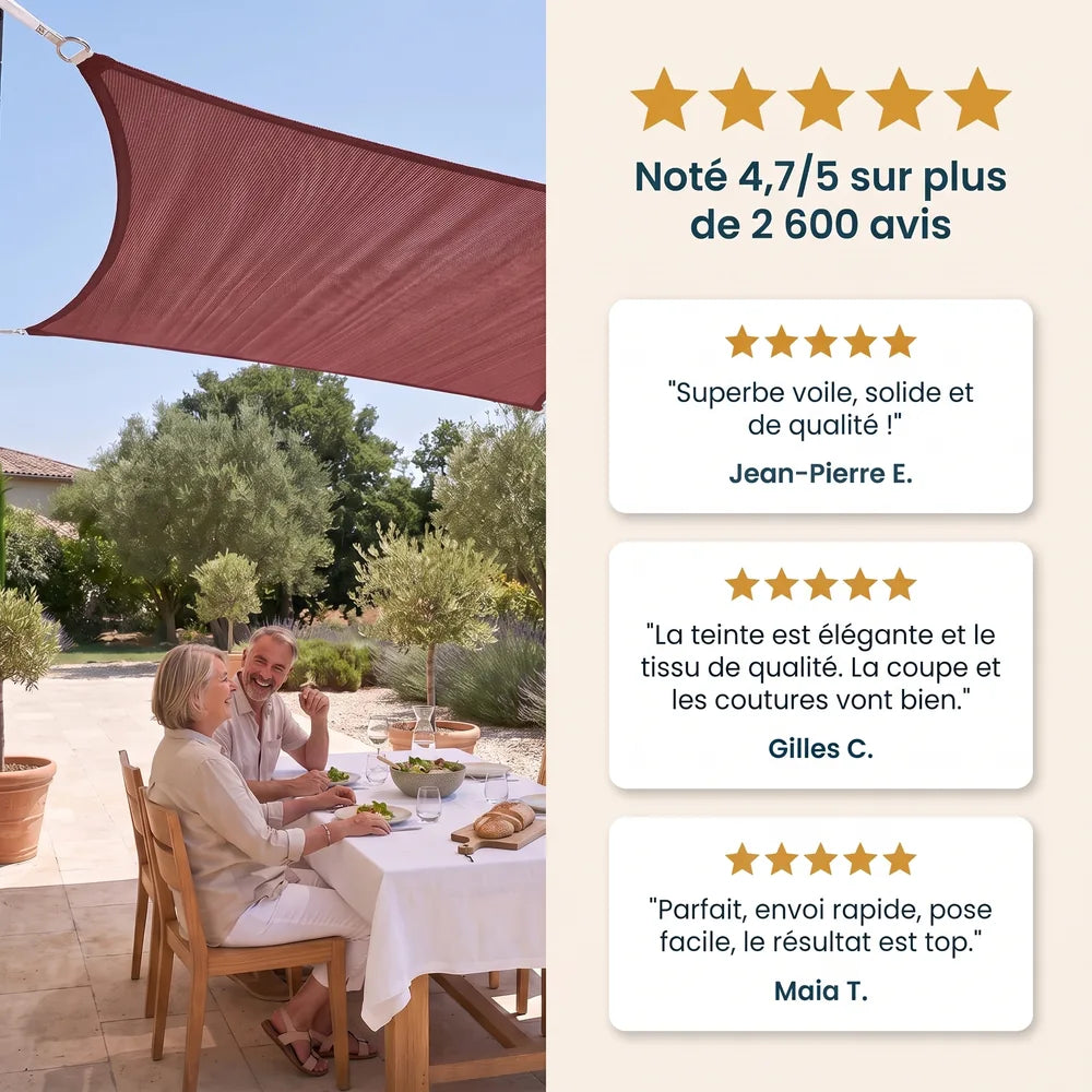 Vela ombreggiante bordeaux – immagine 6