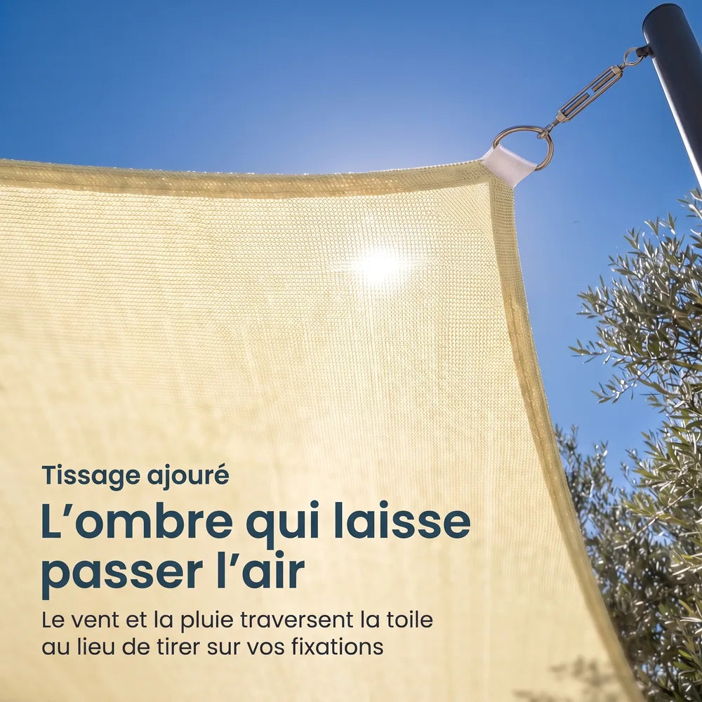 Vela ombreggiante triangolare avorio – immagine 5