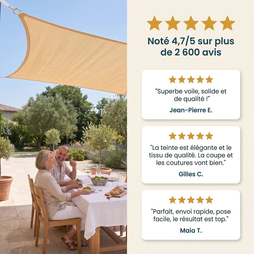 Vela ombreggiante beige – immagine 6