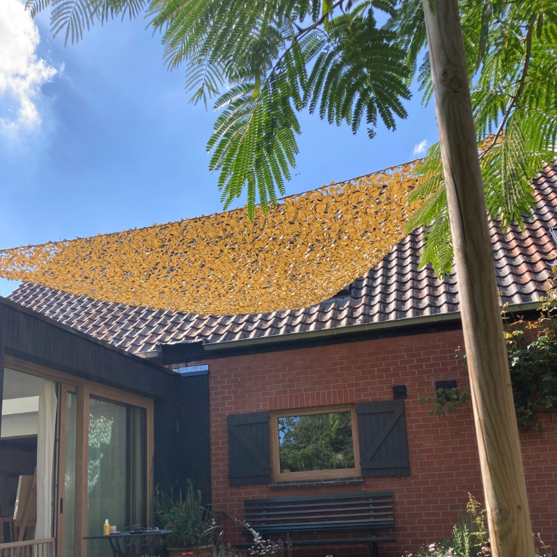 Vela ombreggiante mimetica triangolare beige – immagine 6