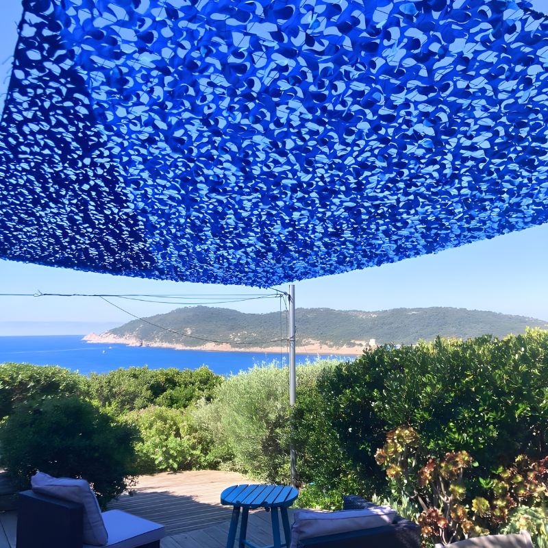 Vela ombreggiante mimetica blu