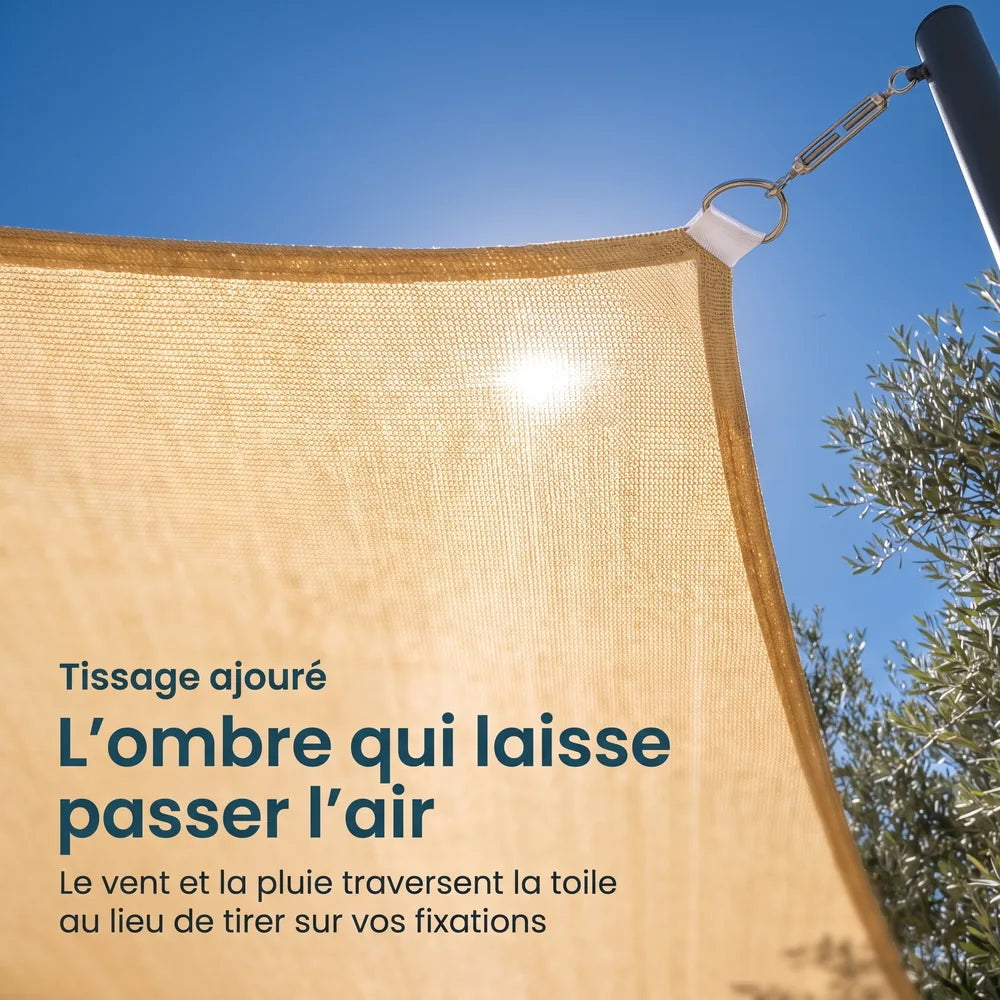 Vela ombreggiante beige – immagine 5