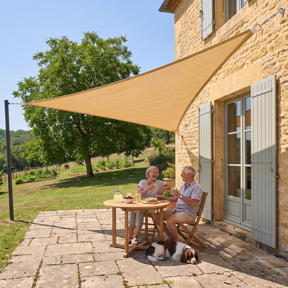 Vela ombreggiante triangolare beige
